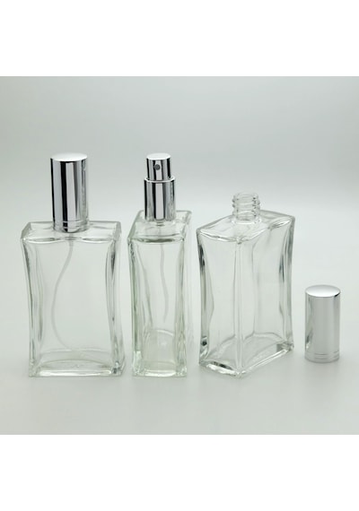 Boş Parfüm Şişesi 100 Ml 2 Adet Içbükey Tekrar Doldurulabilir Metal Valf Ve Kapak Içbükey Boş Şişe