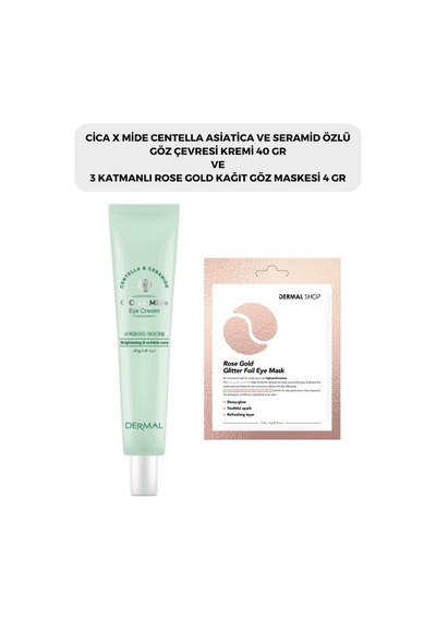 Dermal 3 Katmanlı Rose Gold Göz Maskesi 4 G + Cicaxmide Göz Çevresi Kremi 40 G
