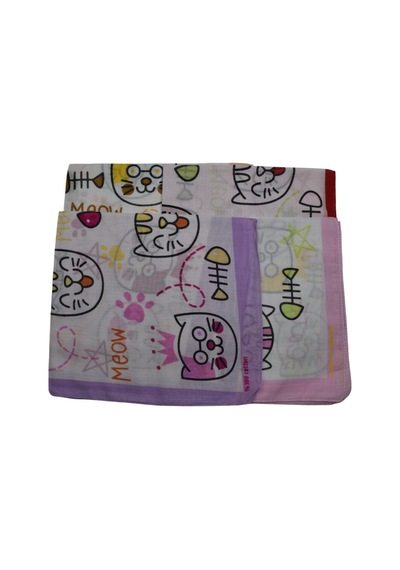 Bandana Kedi Ve Balık Desenli 4 Lü Set Çok Renkli