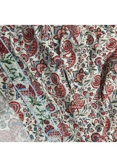 İşlemeli Hint Elbise Kumaşı 370x110cm Model 1 Renkli