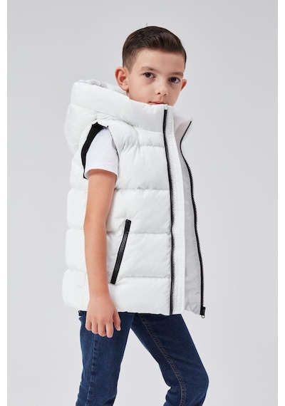 Benitto Kids Kapüşonlu Erkek Çocuk Şişme Yelek 51311 Beyaz