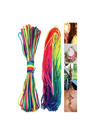 Sermet Süs Dünyası 100 Mt.gökkuşağı Paraşüt Ipi-tesbih Ipi-takı Ipi-bileklik Ipi 0,8 Mm Kalınlıkda Gökkuşağı