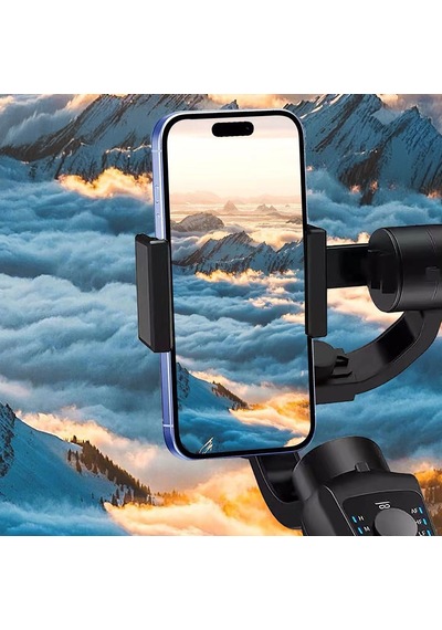 Go Des Gd-s5 3 Eksen El Tipi Yüz Tanıma Takip Özellikli Led Işıklandırmalı Gimbal Stabilizatör Siyah