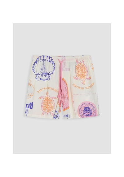 Lcw Dream Bej Desenli Kadın Şort Pijama Alt