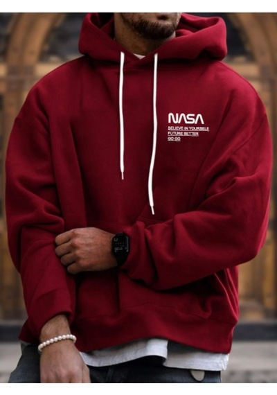 Altamira Erkek Nasa Yazı Detay Baskılı Kapüşonlu Sweatshirt 001