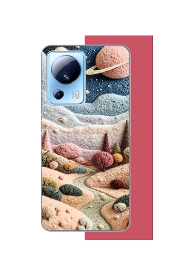 Xiaomi Mi 13 Lite Uyumlu Plato Ve Uzay Baskılı Silikon Kılıf Renkli