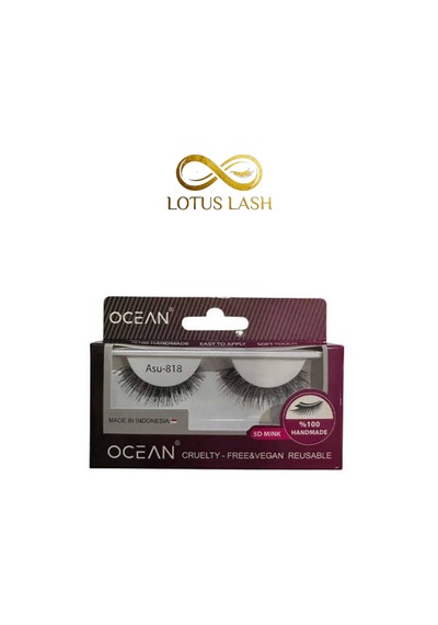 Ocean Asu 818 5d Mink Doğal Görünümlü Şerit Takma Kirpik Tekrar Kullanılabilir Vegan