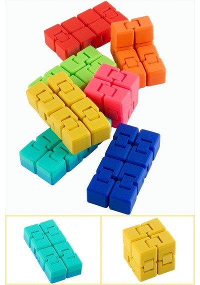 Sonsuz - 333 - Küp 3d Baskılı Fidget İnfinty - Nazblsmm - Aparatı Ebruli Anahtarlık
