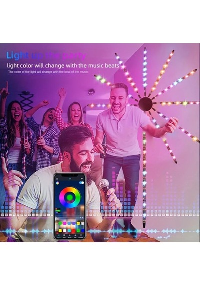 Gökkuşağı Işıkları Led Şerit Rgb Akıllı Dans Işıkları Parti