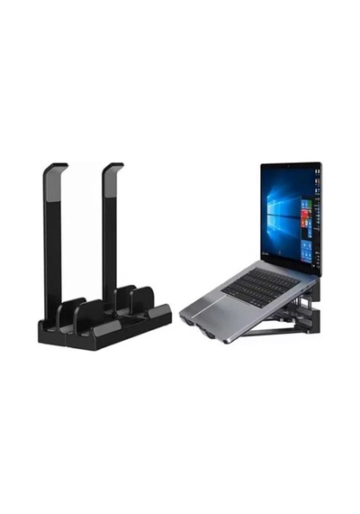 Dikey Laptop Standı, Üç Slotlu Ayarlanabilir, Ergonomik Masa Düzenleyici