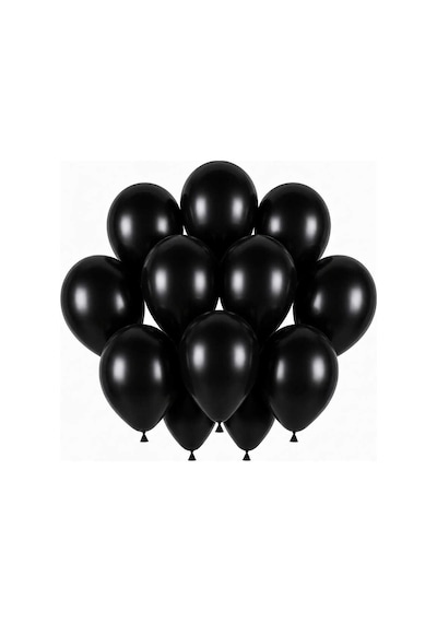 Siyah Renk Lateks Pastel Balon 30 Cm - 12 Adet