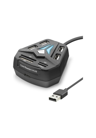 Usb Hub Kart Okuyucu 8 Port Siyah A068b