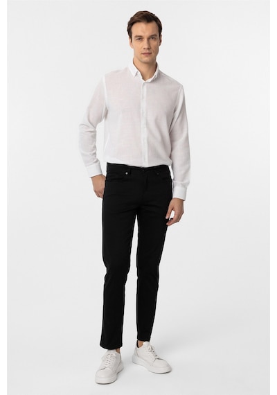 Süvari Siyah Slim Fit 5 Cep Kalıp Armürlü Kanvas Pantolon-35421 Siyah Süvari Siyah Slim Fit 5 Cep Kalıp Armürlü Kanvas Pantolon-35421 Siyah