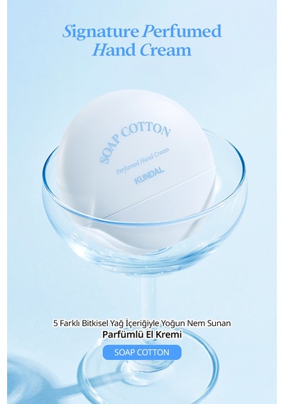 Yoğun Nem Sunan Parfümlü El Kremi Kundal Signature Perfumed Hand Cream Soap Cotton