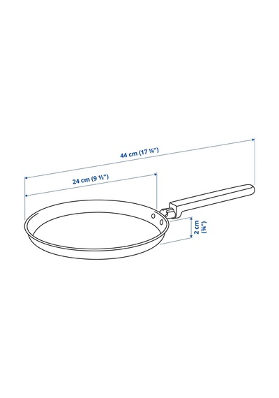 Ikea Mıddagsmat Krep-pankek Tavası 24 Cm Krom - Siyah 1 Parça Gümüş - Siyah