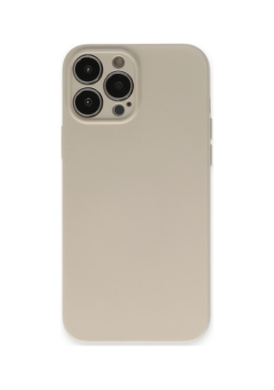 Apple iPhone Uyumlu 13 Pro Kılıf Nano İçi Kadife Silikon - Bej Ym327903