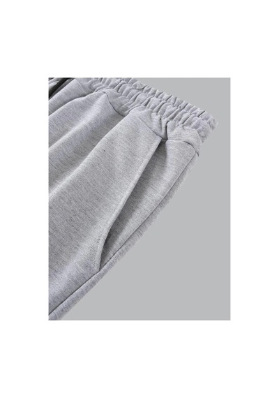 Tarzsokak Guys Letter Floral Graphic Drawstring Eşofman Altı Gri