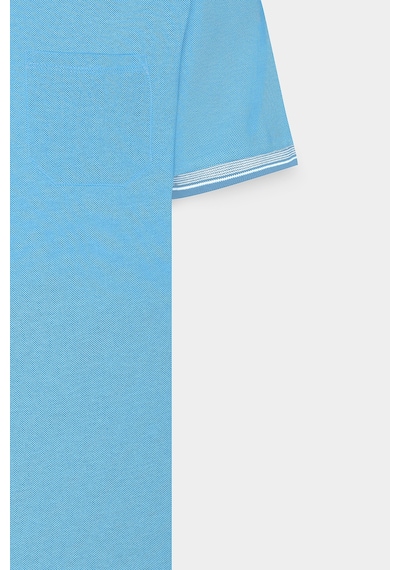Ac&Co / Altınyıldız Classics 4A4820200047Mavm Düğmeli Polo Yaka Cepsiz Slim Fit Erkek Tişört Mavi