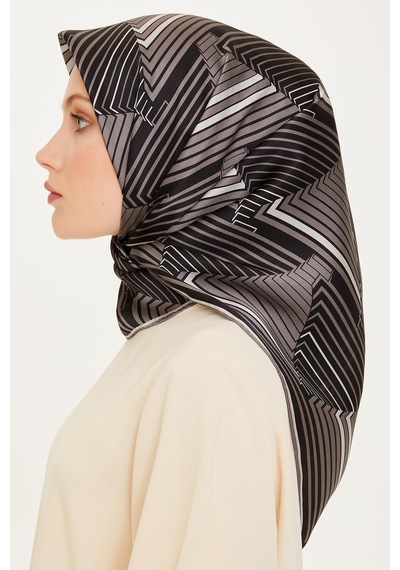 Armine İpek Eşarp 2025 Kış - 9218-81 Twill - Siyah