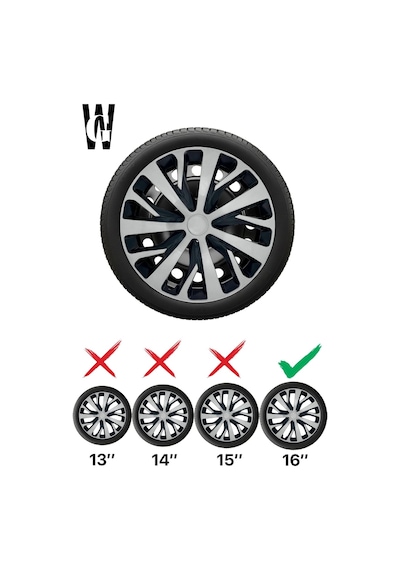 Toyota 16 İnç Jant Kapağı 4 Adet Siyah Gri C112