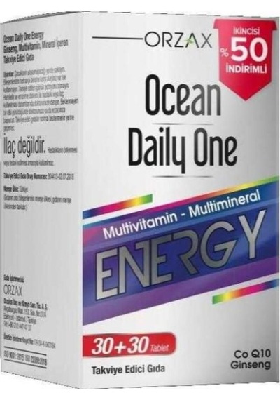 Ocean Daily One Energy 30 Tablet - Takviye Edici Gıda 1 Alana 1 Bedava