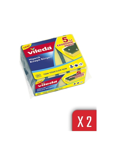 Vileda Yeşil Klasik Bulaşık Süngeri 2 x 5'li