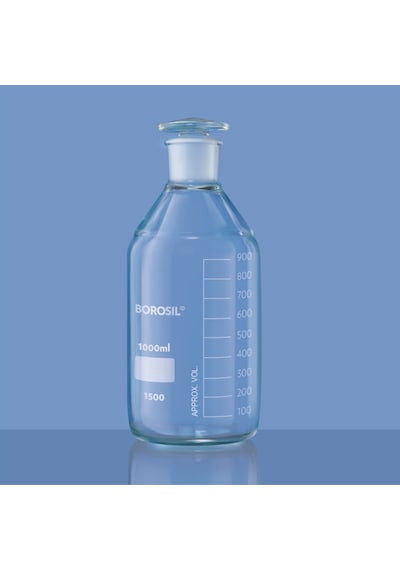 Miyar Şişe Şeffaf 100 Ml Şilifli - Cam Tıpalı