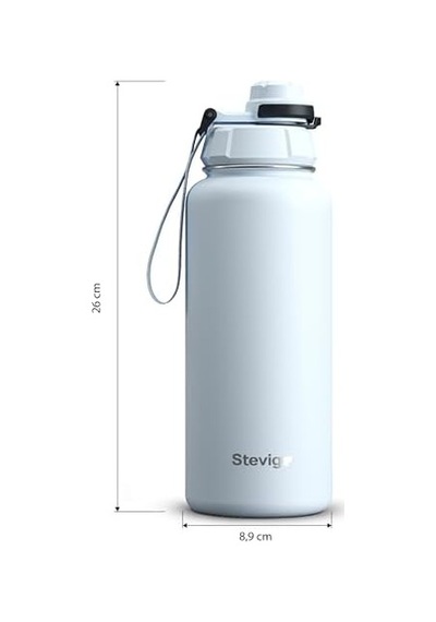 1 Hand Leak-proof Sızdırmaz Çelik Termos 1000 Ml Ice Melt St-216 Açık Beyaz
