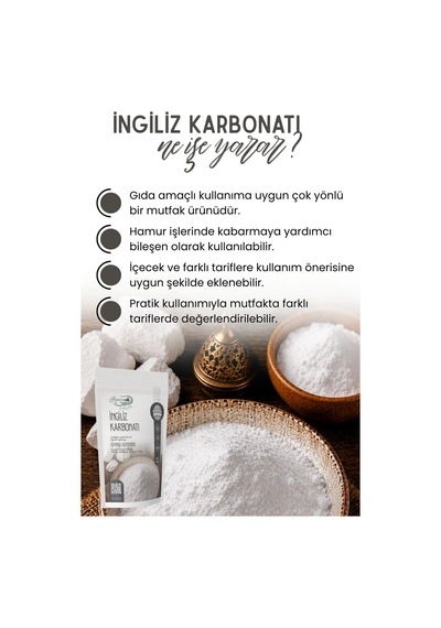 1 Kg İngiliz Karbonatı Sodyum Bikarbonat Katkısız Besin Türü