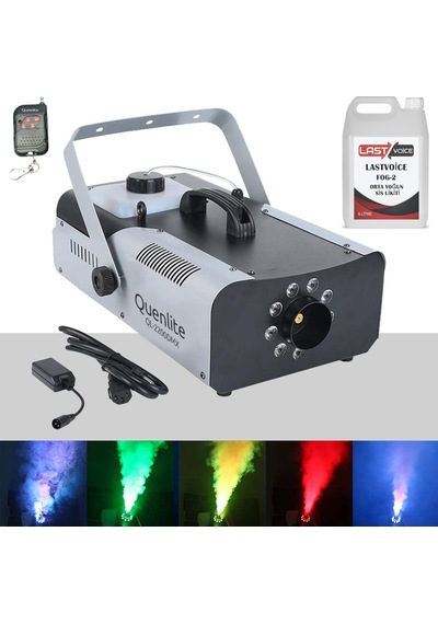 Quenlite Ql-2200Lk Dmx Rgb Sis Makinası 2200 W Dmx Kontrollü Led Işıklı 5 L Likitli