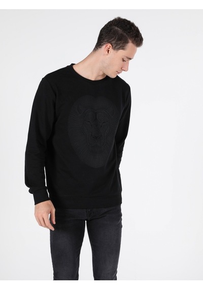 Colin's Regular Fit Erkek Siyah Sweatshirt CL1051127_Q1.V2_BLK