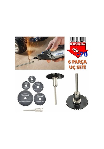 6 Parça Gravür Makinası Için Kesme Uç Seti Mini Daire Testere