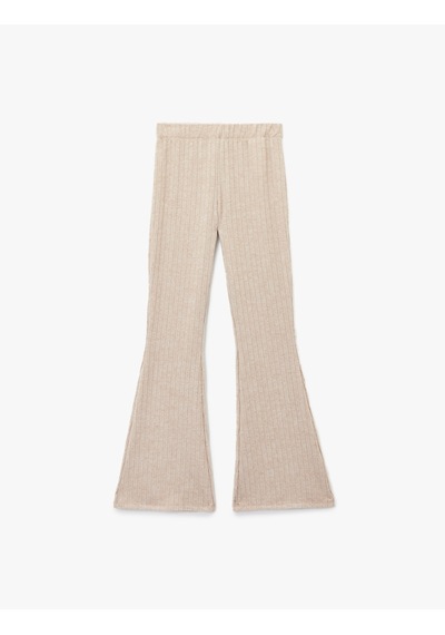 Koton Rahat Kesim Beli Lastikli İspanyol Paça Pijama Altı Vızon Melanj 6wlk40212mk Vizon