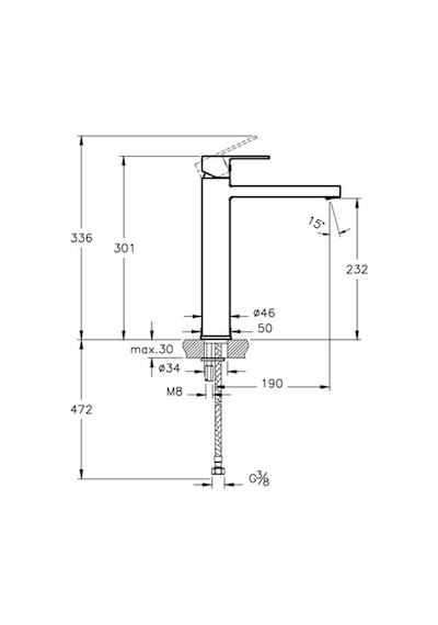 Artema A4258723 Flo S Yüksek Lavabo Bataryası Uzun Çıkış Altın