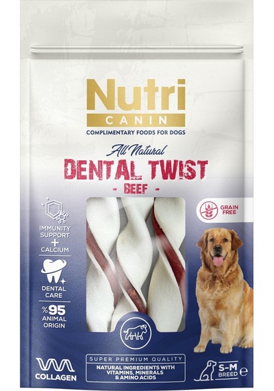Nutri Canin Dental Twist Sığır Etli Köpek Ödülü S / M 80 G