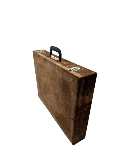 Richbox Bond 30'lu Saat Çantası Alcantara Kahve Camsız