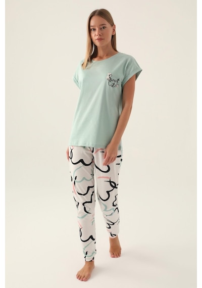 Rolypoly Roly Poly 3399 Cute Kadın Kısa Kol Pijama Takımı 001
