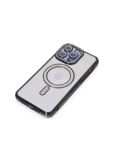 İphone 15 Pro Kılıf Joke Simli Magneticsafe Kılıf Renk: Siyah - Lisinya