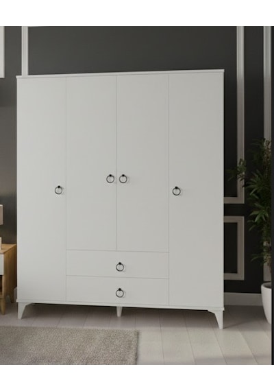 Koru 4 Kapaklı Dolap Gardırop - M1 Beyaz