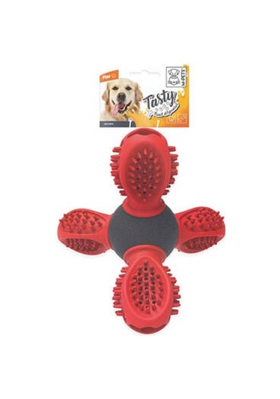 Saturn Kauçuk Ödül Hazneli Köpek Oyuncağı Kırmızı 14x13x12 Cm Çok Renkli