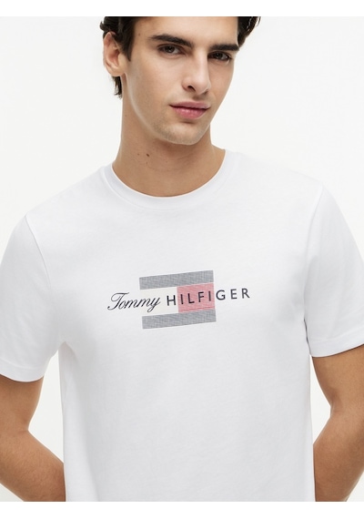 Tommy Hilfiger Scrıpt Flag Regular Tee Erkek Beyaz T-shirt - Mw0mw43226