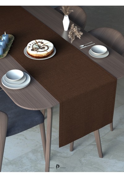 Br Perle Perle Home Keten Dokulu Runner Kahverengi Renk Dekoratif Şık Runner Örtü