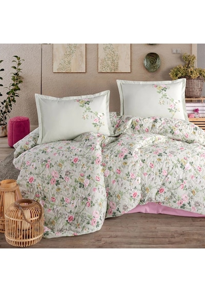 Clasy Ranforce %100 Pamuk Çift Kişilik Dört Mevsim Set Elara V1 Adaçayı Rengi Adaçayı