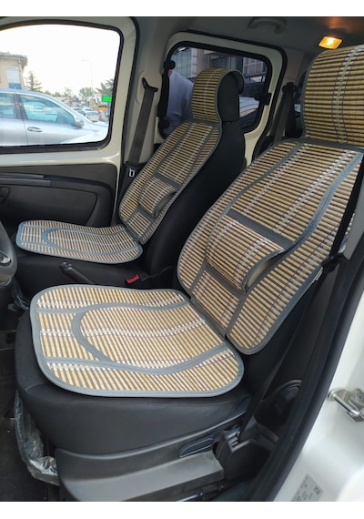 Oto Hasır Bambu Minder Ön İkili Takım Bel Destekli Terletmez Wf-1022 Gri