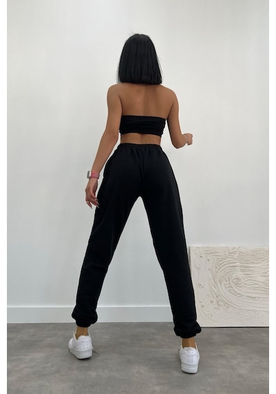 Blackjack Giyim Unısex Slim Fit Jogger Eşofman Altı Kömürr