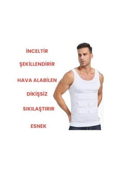 Tezzgelsin Erkek Vücut Şekillendirici Korse 3 'lü Set Beyaz