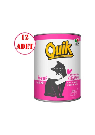Quik Biftekli Kedi Konservesi 415 Gr 12 Ad