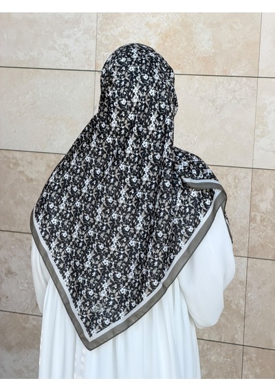 Qalortex Scarf Meyra Desen B.boy Eşarp - Siyah