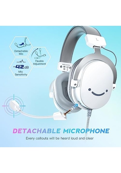 Ampligame H6w Beyaz Mikrofonlu Oyuncu Kulaklığı Usb Bağlantı İle Düşük Gecikme Ve Yüksek Ses Kalitesi