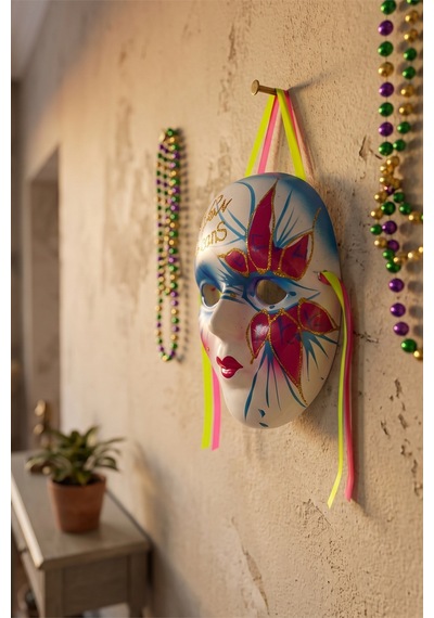 El Yapımı New Orleans Karnaval Maskesi
